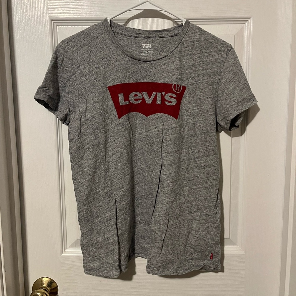 Levi's Red Logo Gray Short Sleeve Tee